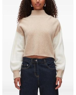 3.1 Phillip Lim Colour-Block Zip-Sleeve Turtleneck - Blue