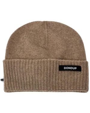 Dondup Gerippte Beanie Mit Logo-Patch - Braun