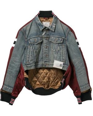 Maison Mihara Yasuhiro Panelled Denim Jacket - Grey