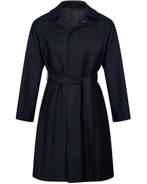 Tagliatore Salomon Belted Raglan-Sleeve Coat - Blue