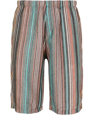 Amir Slama Striped Jacquard Shorts - Blue