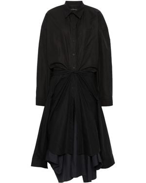 Balenciaga Maxi Patched Shirt Dress - Black