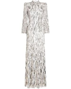 Jenny Packham Sequin Embellished Memphis Maxi Dress - White