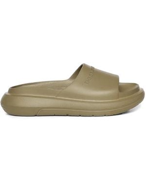 Emporio Armani Monobloc Embossed Slides - Green