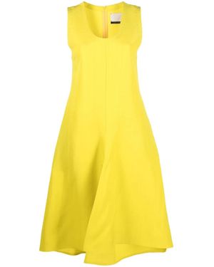 Calcaterra Scoop-Neck Midi Dress - Yellow