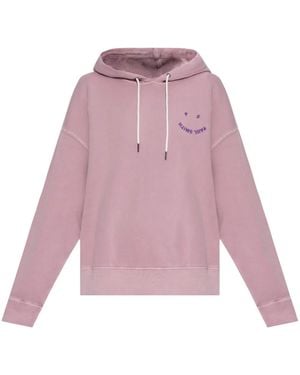 Paul Smith Logo-Embroidered Cotton Hoodie - Pink