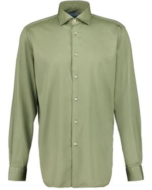 Boglioli Overhemd Met Franje Kraag En Knopen - Groen