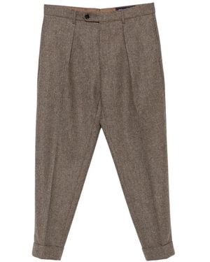 Berwich Pantalon Chiaia Plissé À Chevrons - Grey