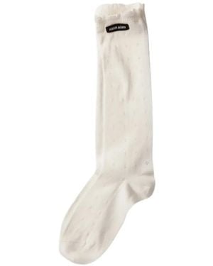 Miu Miu Socken Mit Logo-Patch - Weiß