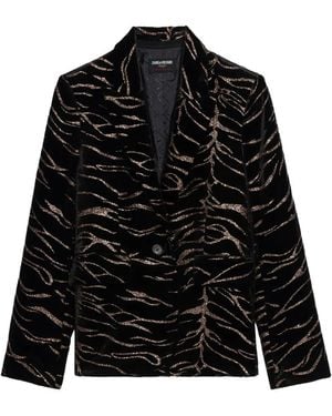 Zadig & Voltaire Blazer Vavy A Righe - Nero