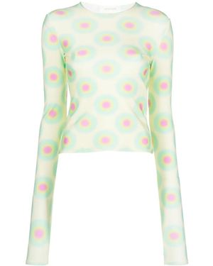 Sportmax Graphic-Print Crew-Neck T-Shirt - Green