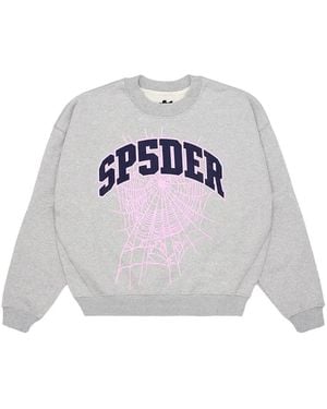 Sp5der Logo-Appliqué Sweatshirt - White