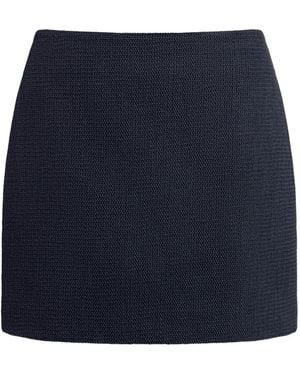 12 STOREEZ Textured Mini Skirt - Blue