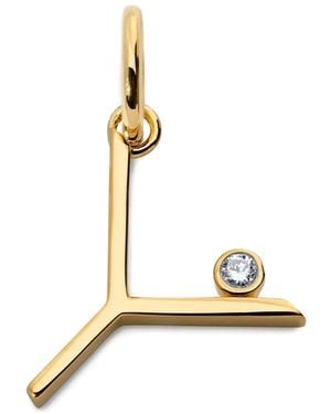 Monica Vinader Initial Y Solitaire-Diamond Pendant - Metallic