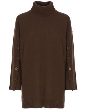 Kangra Pull À Col Roulé Et Manches Boutonnées - Brown