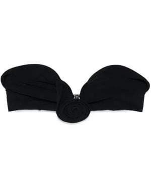 Magda Butrym Top de bikini con aplique de rosa - Negro