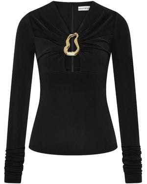 Rebecca Vallance Mischa Cutout Clasp Top - Black
