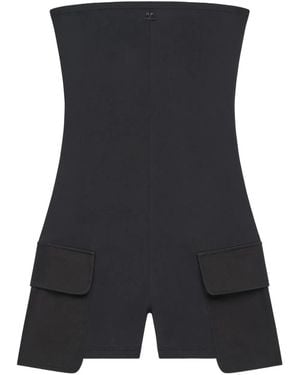 Courreges Two-Pocket Playsuit - Black