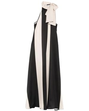 LE_RJTANGE® Striped Halterneck Maxi Dress - White