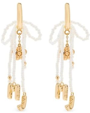 Marc Jacobs The Beaded Mj Balloon Earrings - White