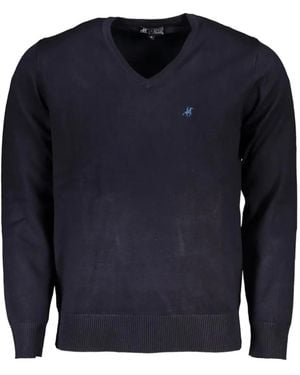 U.S. Grand V-Neck Embroidered Jumper - Blue
