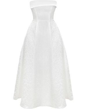 POST MERIDIEM Jacquard Midi Dress - White