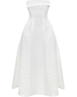 POST MERIDIEM Jacquard Midi Dress - White