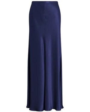 Alberta Ferretti Satin-Finish Maxi Skirt - Blue