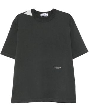 Stone Island Logo-Print T-Shirt - Black