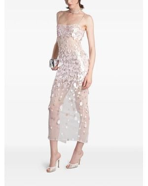 retroféte Mischa Sequin-Embellished Semi-Sheer Midi Dress - White