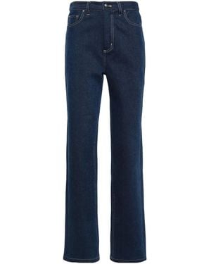 ROTATE BIRGER CHRISTENSEN Straight-Leg Cotton-Blend Jeans - Blue