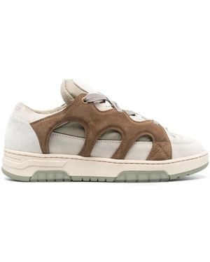 Paura Panelled Low-Top Trainers - Natural