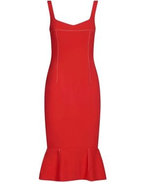 Marni Flounce-Hem Sheath Midi Dress - Red
