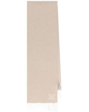Max Mara Logo-Detail Scarf - White