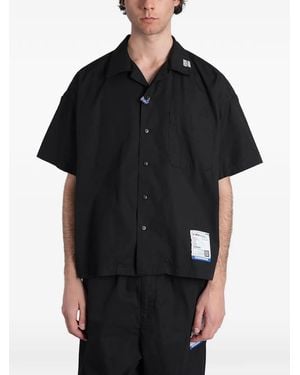Maison Mihara Yasuhiro Logo-Patch Short-Sleeve Shirt - Black
