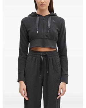adidas Fz Zip-Up Crop Hoodie - Black