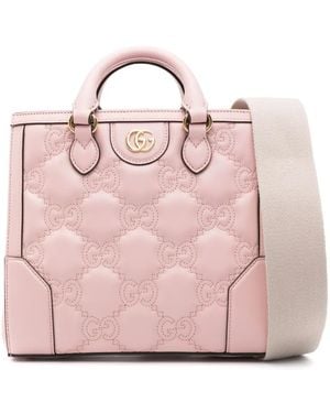 Gucci Small Gg Matelassé Top-Handle Bag - Pink