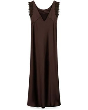 Luisa Cerano Lace-Trim Maxi Dress - Brown