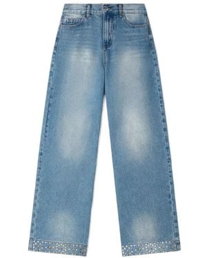 Sandro Rhinestone-Embellishment Straight Jeans - Blue