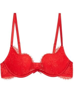Fleur du Mal Sujetador Frankie Lace Con Escote En U - Rojo