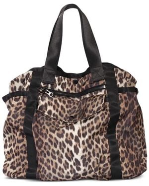 P.A.R.O.S.H. Leopard-Print Top-Handle Tote Bag - Black