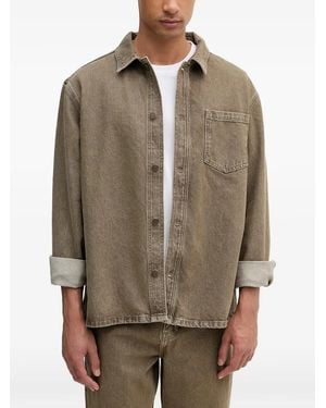 Les Deux Washed-Denim Chest-Pocket Shirt - Natural