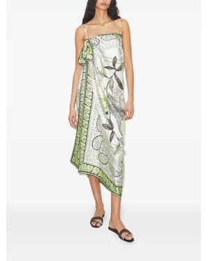 Tory Burch Cockatoo Oversized Bandana Square Scarf - Green