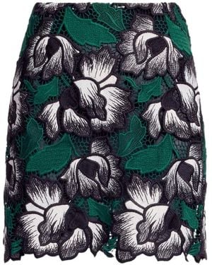 Elie Saab Minijupe En Macramé Fleuri - Green
