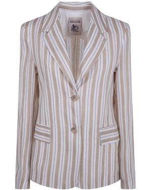 Semicouture Kitty Striped Blazer - Gray