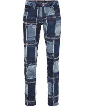 Philipp Plein Denim Trousers Super Straight Cut - Blue