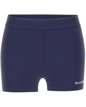 Sporty & Rich Logo-Detail Elasticated Shorts - Blue