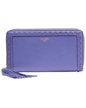 Lancel Tassel Zip-Around Wallet - Purple