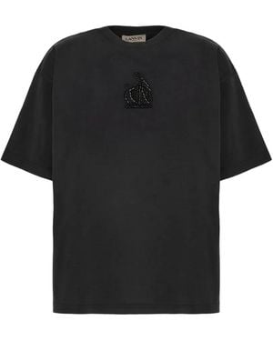 Lanvin Embroidered Feather Top - Black