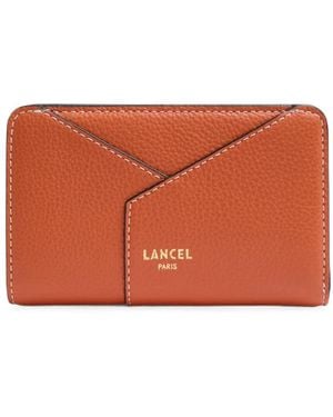 Lancel Grained Leather Wallet - Orange